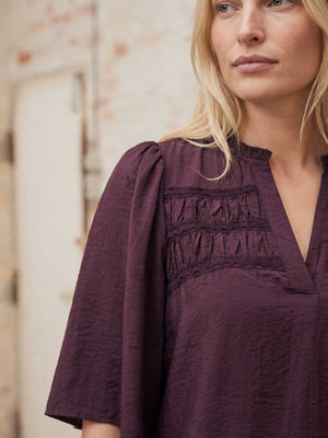I SAY Nova s/s Blouse Blouses 419 Aubergine