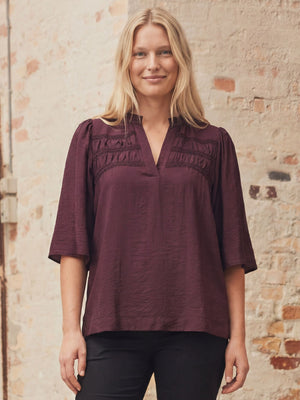 I SAY Nova s/s Blouse Blouses 419 Aubergine