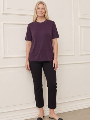 I SAY Nugga Basic O-Neck T-Shirt Basics 419 Aubergine