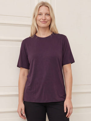 I SAY Nugga Basic O-Neck T-Shirt Basics 419 Aubergine