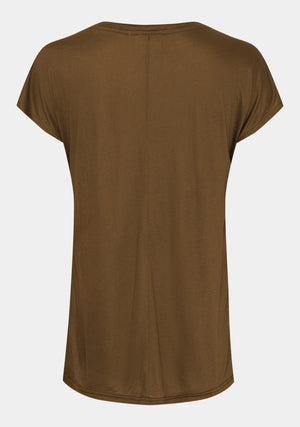 I SAY Nugga V-Neck T-Shirt Basics 314 Toffee