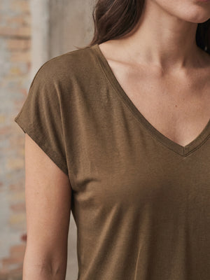I SAY Nugga V-Neck T-Shirt Basics 314 Toffee