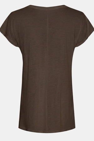 I SAY Nugga V-Neck T-Shirt Basics 356 Dark brown