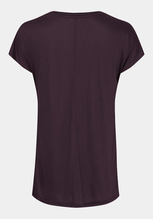 I SAY Nugga V-Neck T-Shirt Basics 419 Aubergine