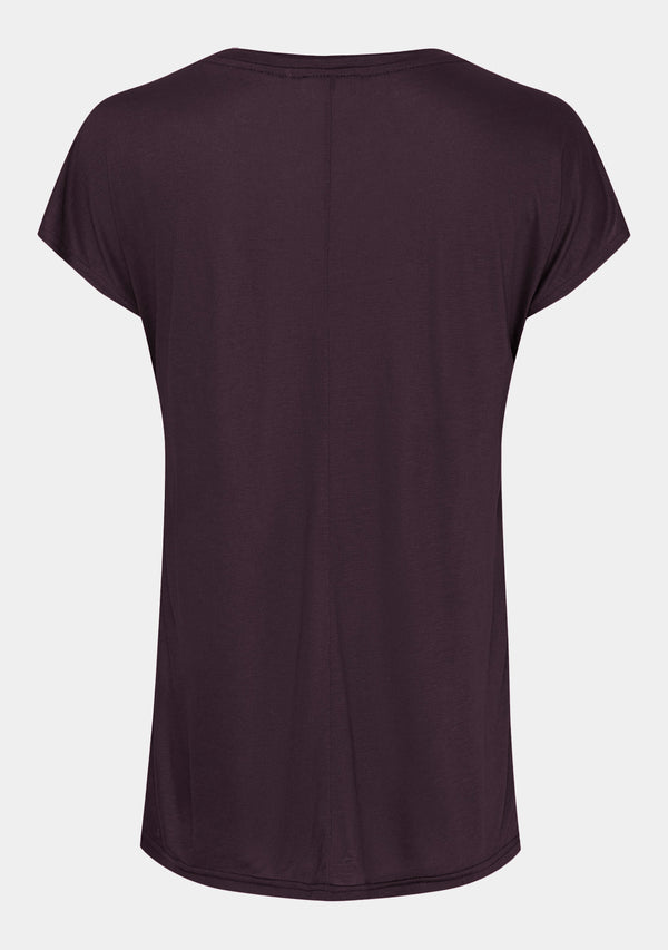 I SAY Nugga V-Neck T-Shirt Basics 419 Aubergine
