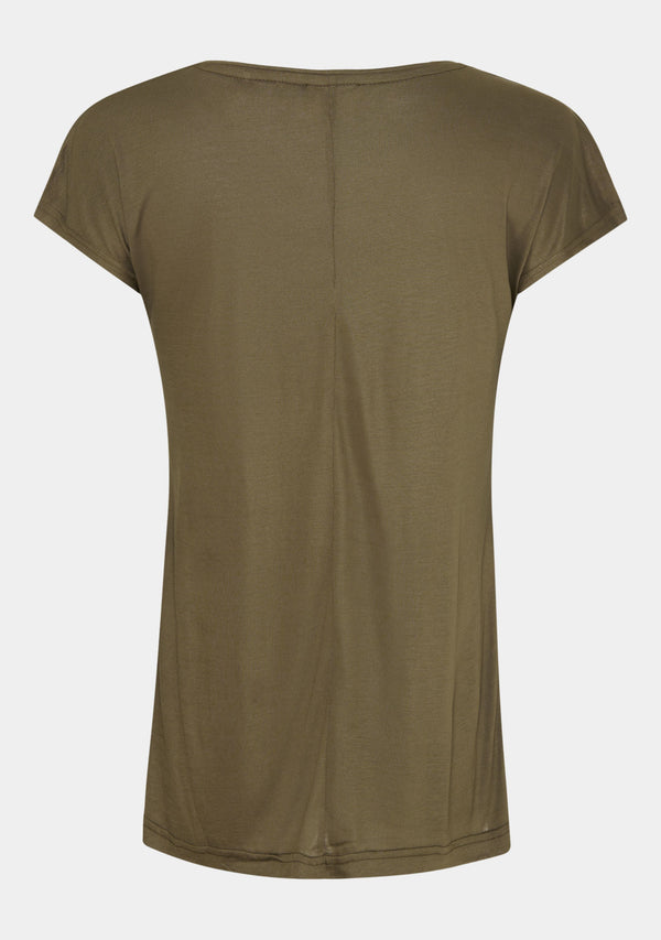 I SAY Nugga V-Neck T-Shirt Basics 885 Khaki