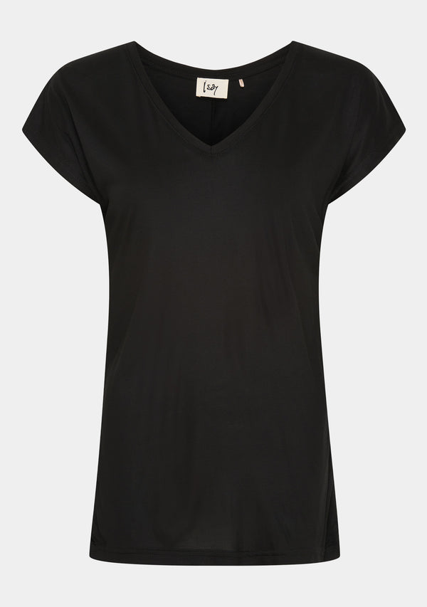 I SAY Nugga V-Neck T-Shirt Basics 900 Black