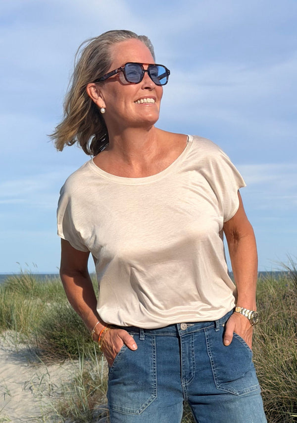 I SAY Nugga Viscose T-Shirt Basics 112 Sand