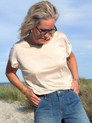 I SAY Nugga Viscose T-Shirt Basics 112 Sand