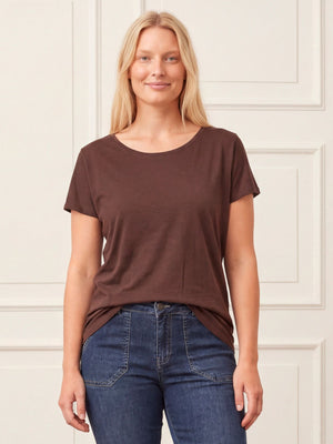 I SAY Nugga Viscose T-Shirt Basics 356 Dark brown