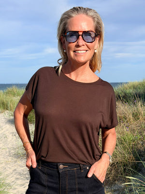I SAY Nugga Viscose T-Shirt Basics 356 Dark brown