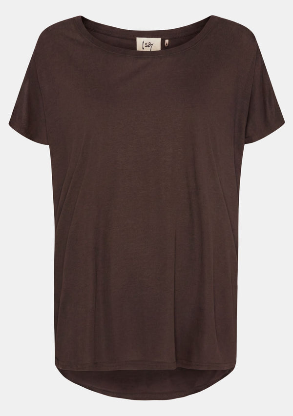 I SAY Nugga Viscose T-Shirt Basics 356 Dark brown