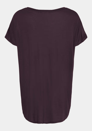 I SAY Nugga Viscose T-Shirt Basics 419 Aubergine
