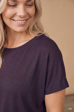 I SAY Nugga Viscose T-Shirt Basics 419 Aubergine