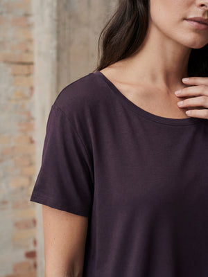 I SAY Nugga Viscose T-Shirt Basics 419 Aubergine
