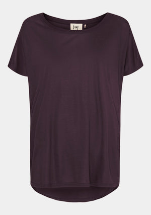 I SAY Nugga Viscose T-Shirt Basics 419 Aubergine