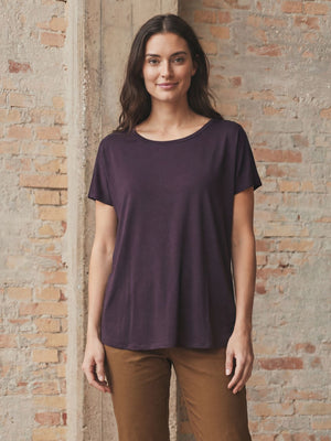 I SAY Nugga Viscose T-Shirt Basics 419 Aubergine