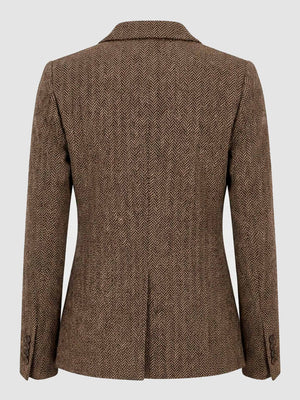 I SAY Oda Blazer Jackets N60 Brown Herringbone