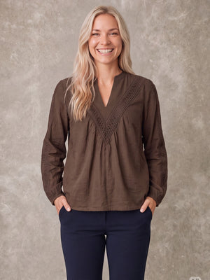 I SAY Ofia Blouse Blouses 820 Dark Khaki