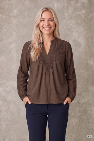 I SAY Ofia Blouse Blouses 820 Dark Khaki