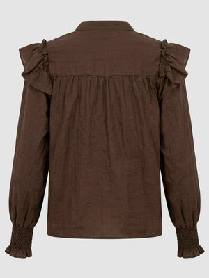 I SAY Olise Flounce Shirt Shirts 885 Khaki