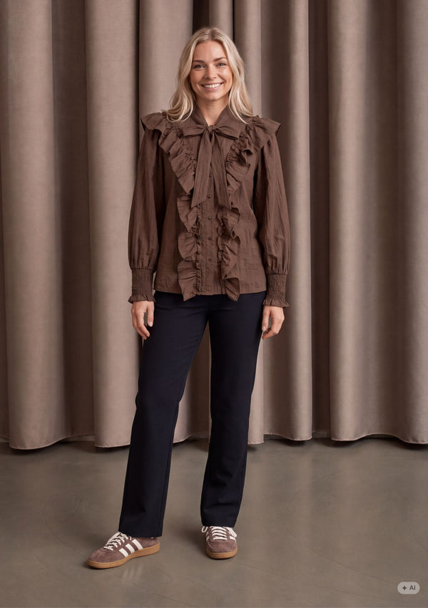 I SAY Olise Flounce Shirt Shirts 885 Khaki