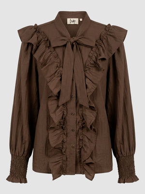 I SAY Olise Flounce Shirt Shirts 885 Khaki