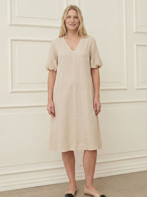 I SAY Pearl Baloon Sleeve Dress Dresses 112 Sand