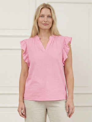 I SAY Pearl Flounce Top Tops 550 Fresh Pink