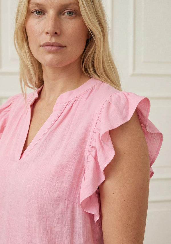 I SAY Pearl Flounce Top Tops 550 Fresh Pink