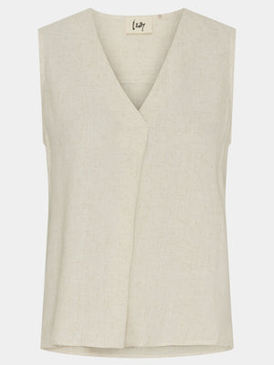 I SAY Pearl V-Neck Top Tops 112 Sand