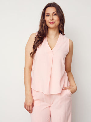 I SAY Pearl V-Neck Top Tops 433 Powder Rose