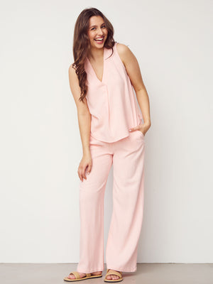 I SAY Pearl V-Neck Top Tops 433 Powder Rose