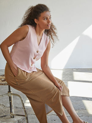 I SAY Pearl Waistcoat Vest 433 Powder Rose