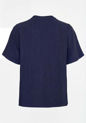 I SAY Pearl s/s Blouse Blouses 640 Navy