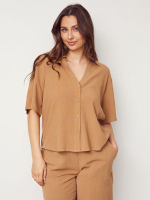 I SAY Pearl s/s Shirt Shirts 321 Luxury Camel