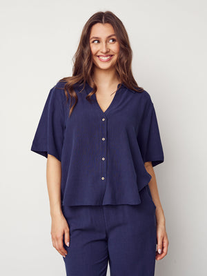 I SAY Pearl s/s Shirt Shirts 640 Navy