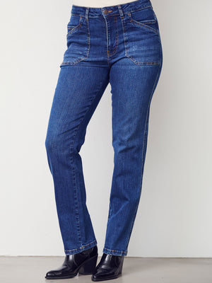 I SAY Portofino Straight Jeans Pants M90 Darker Classic Wash