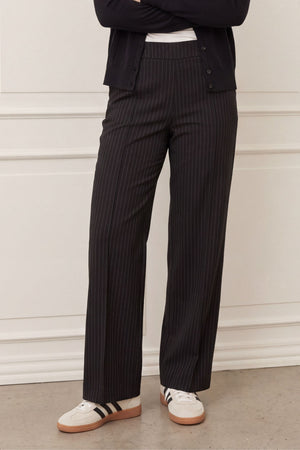 I SAY Rimini Striped Pant Pants L46 Black Pinstripe