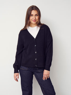 I SAY Robin Cardigan Knitwear 900 Black
