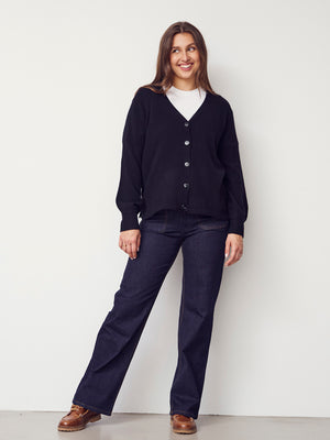 I SAY Robin Cardigan Knitwear 900 Black