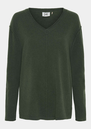 I SAY Robin V-Neck Pullover  Knitwear 918 Army