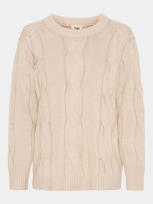 I SAY Saga Knit Pullover Knitwear 111 Sand Melange