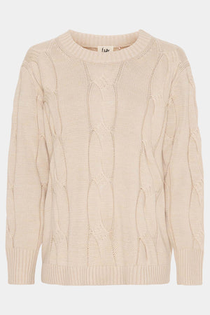 I SAY Saga Knit Pullover Knitwear 111 Sand Melange