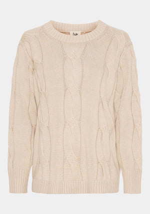 I SAY Saga Knit Pullover Knitwear 111 Sand Melange