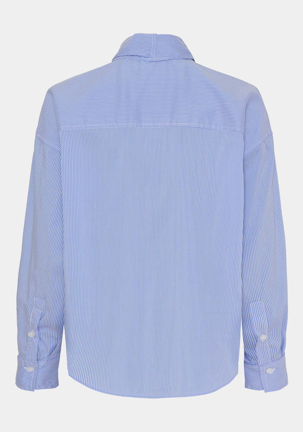 I SAY Sigga Bow Shirt Shirts M56 Light Blue Pinstripe