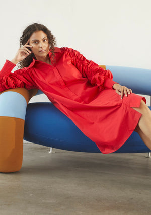 I SAY Sigga Deco Dress Dresses 432 Fresh Red