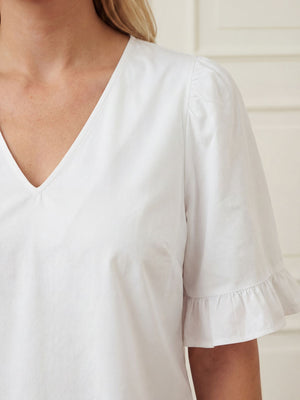 I SAY Sigga Flounce Blouse Blouses 100 White