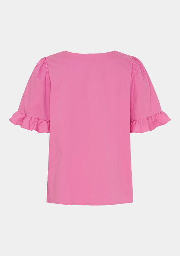 I SAY Sigga Flounce Blouse Blouses 550 Fresh Pink