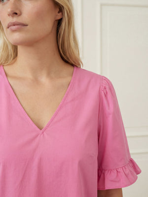 I SAY Sigga Flounce Blouse Blouses 550 Fresh Pink